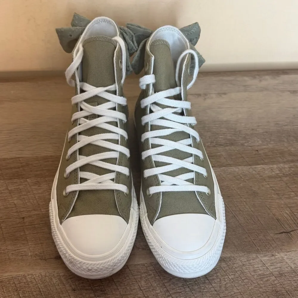 Converse Chuck Taylor All Star Lift High Bow shoes size 8.5 Mossy Sloth Green - Picture 6 of 8